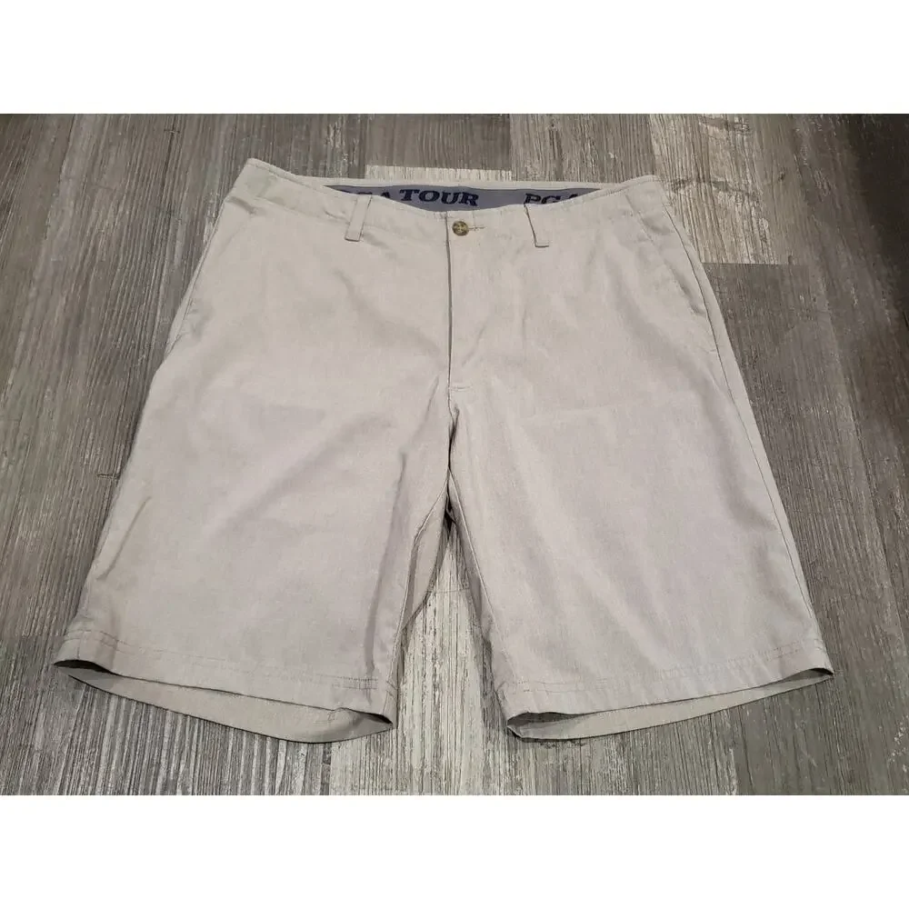 PGA Tour GOLF Tan Cargo Side Pocket Men's Shorts Size 32